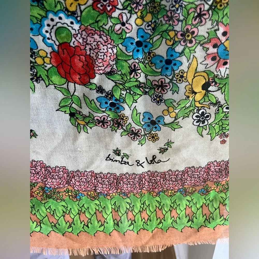 Bimba y Lola scarf bird flower floral multicolored bimba and Lola - Picture 3 of 5